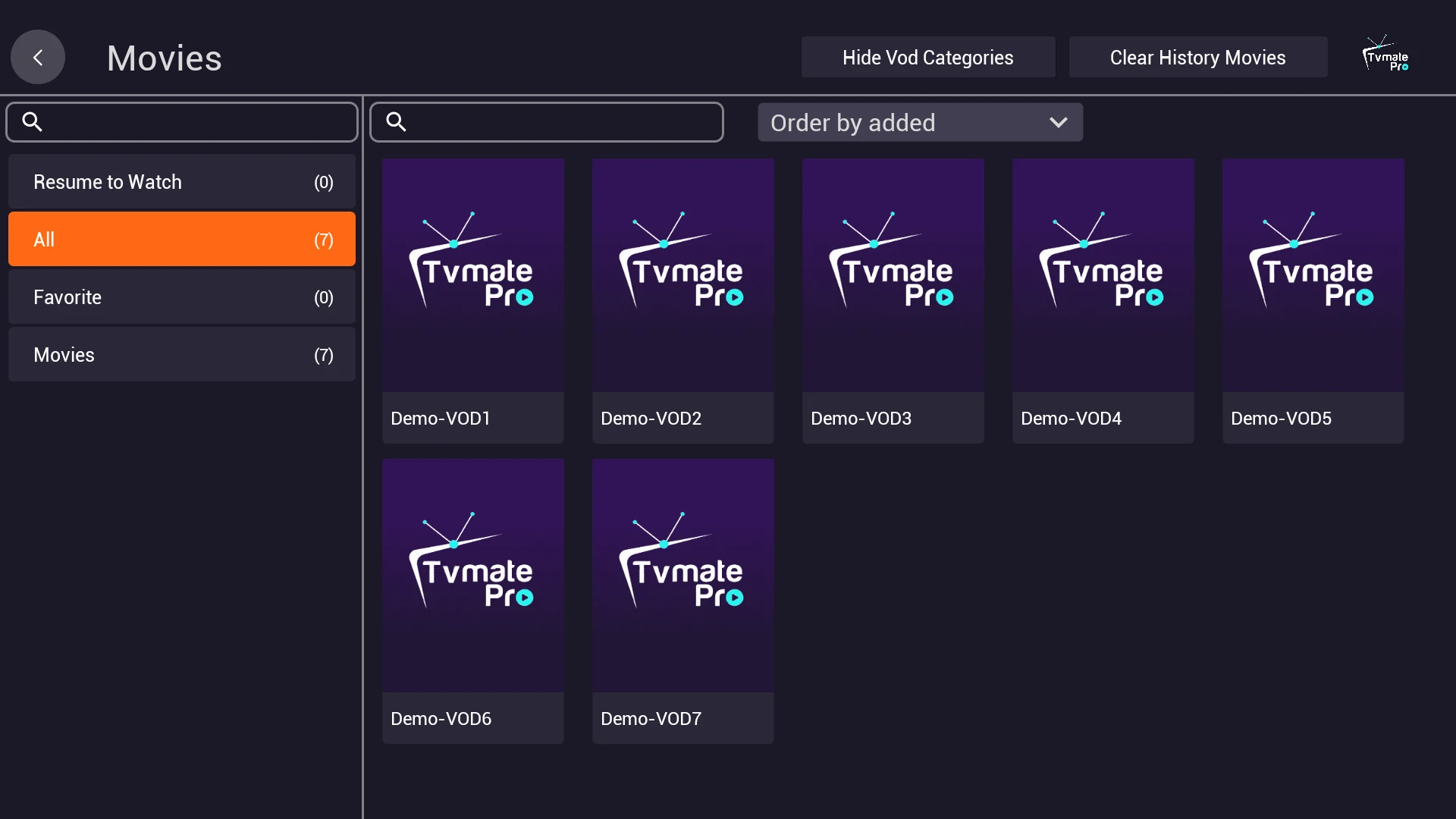 IPTV TvMate Player Pro screenshot