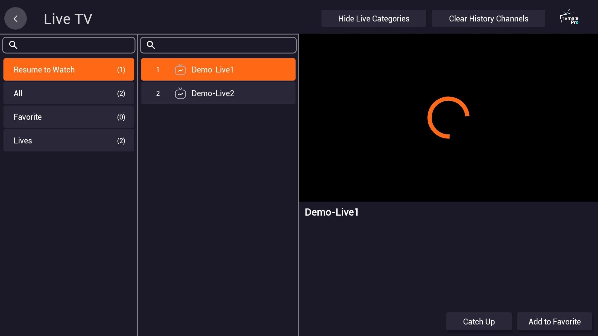 IPTV TvMate Player Pro screenshot